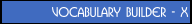 Vocabulary Builder - X